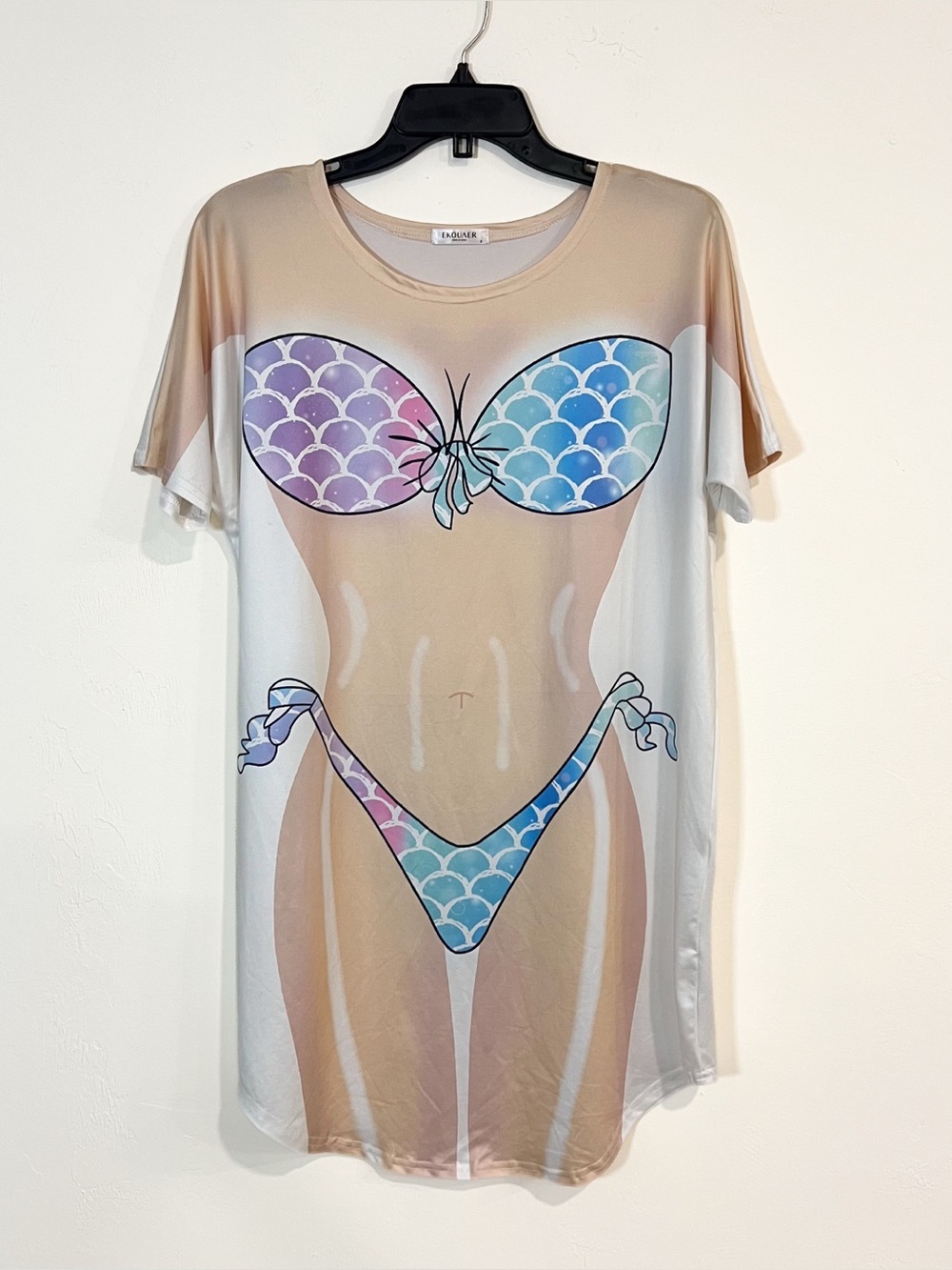 Beach Bathing Suit Bikini Funny Coverup T-Shirt Womens Size Small